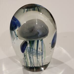 Dynasty Gallery Jellyfish Quadruple Paperweight Art Glass 12lb